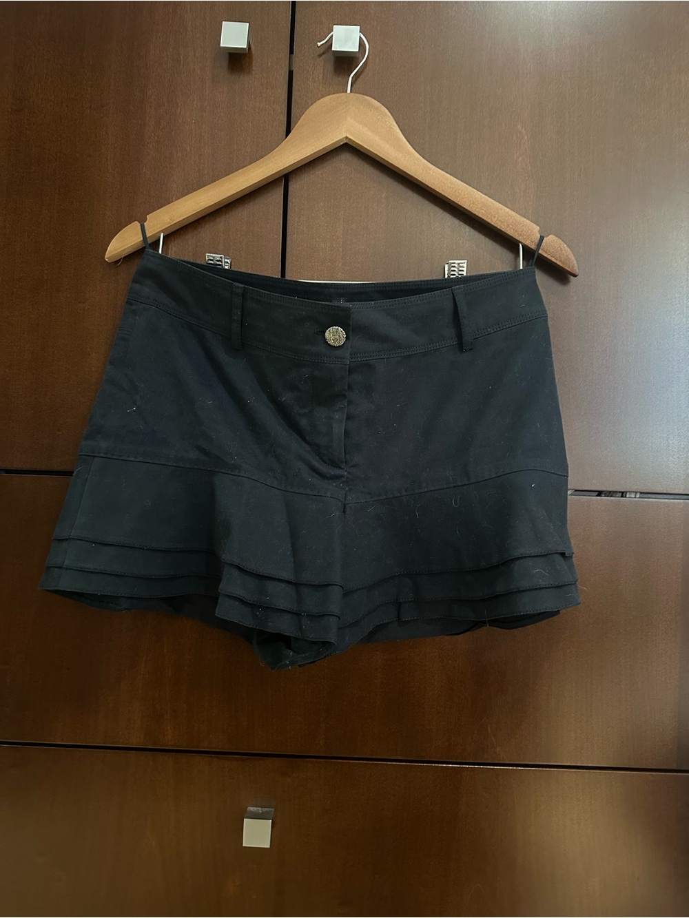 CHANEL Black Ruffled Shorts